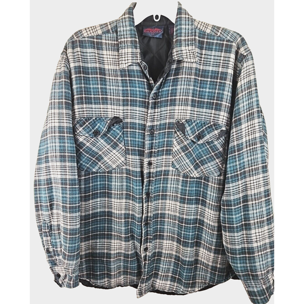 Dakota shirt Jacket shacket men's Large Tall plaid flannel quilt lined outdoor